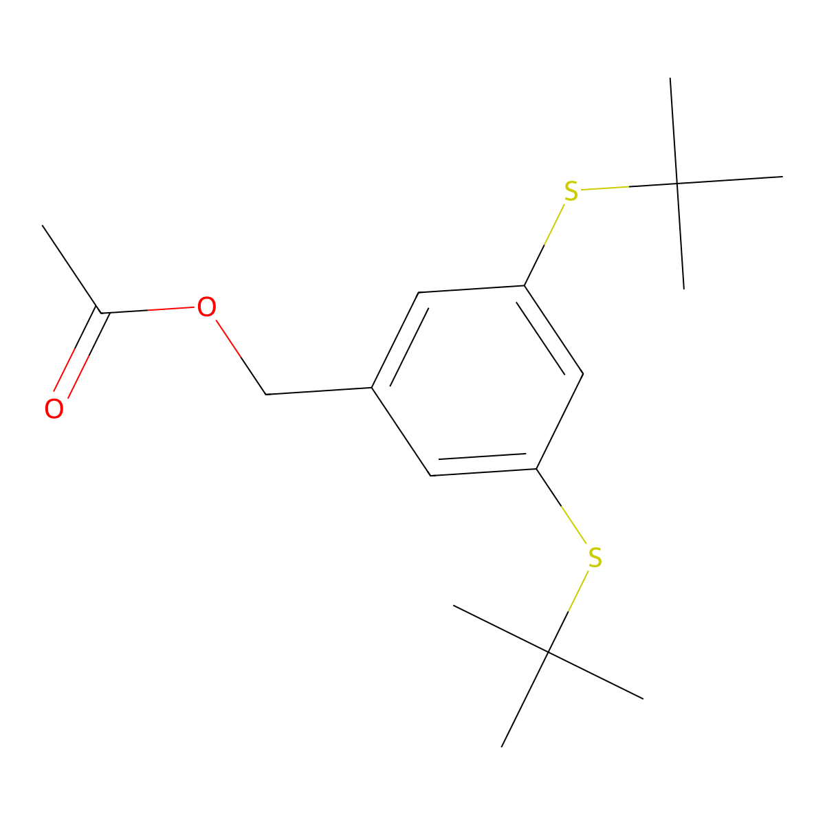 3,5-Bis(tert-butylthio)benzyl Acetate molecular structure, CAS 1820649-93-1