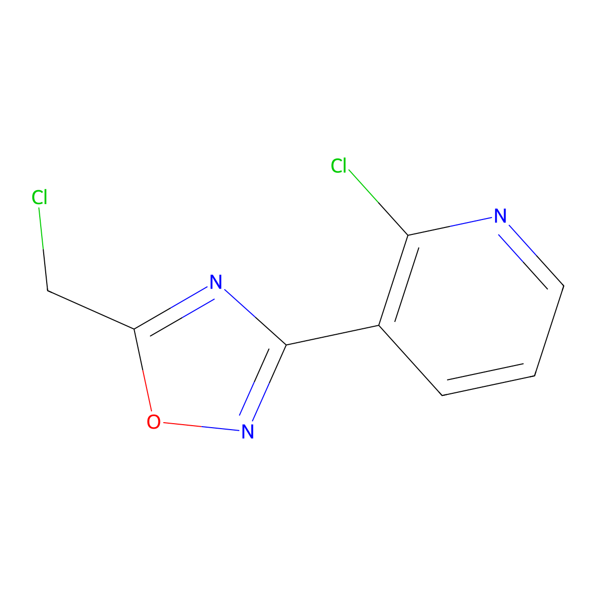 5-(Chloromethyl)-3-(2-chloropyridin-3-yl)-1,2,4-oxadiazole molecular structure, CAS 1820650-09-6