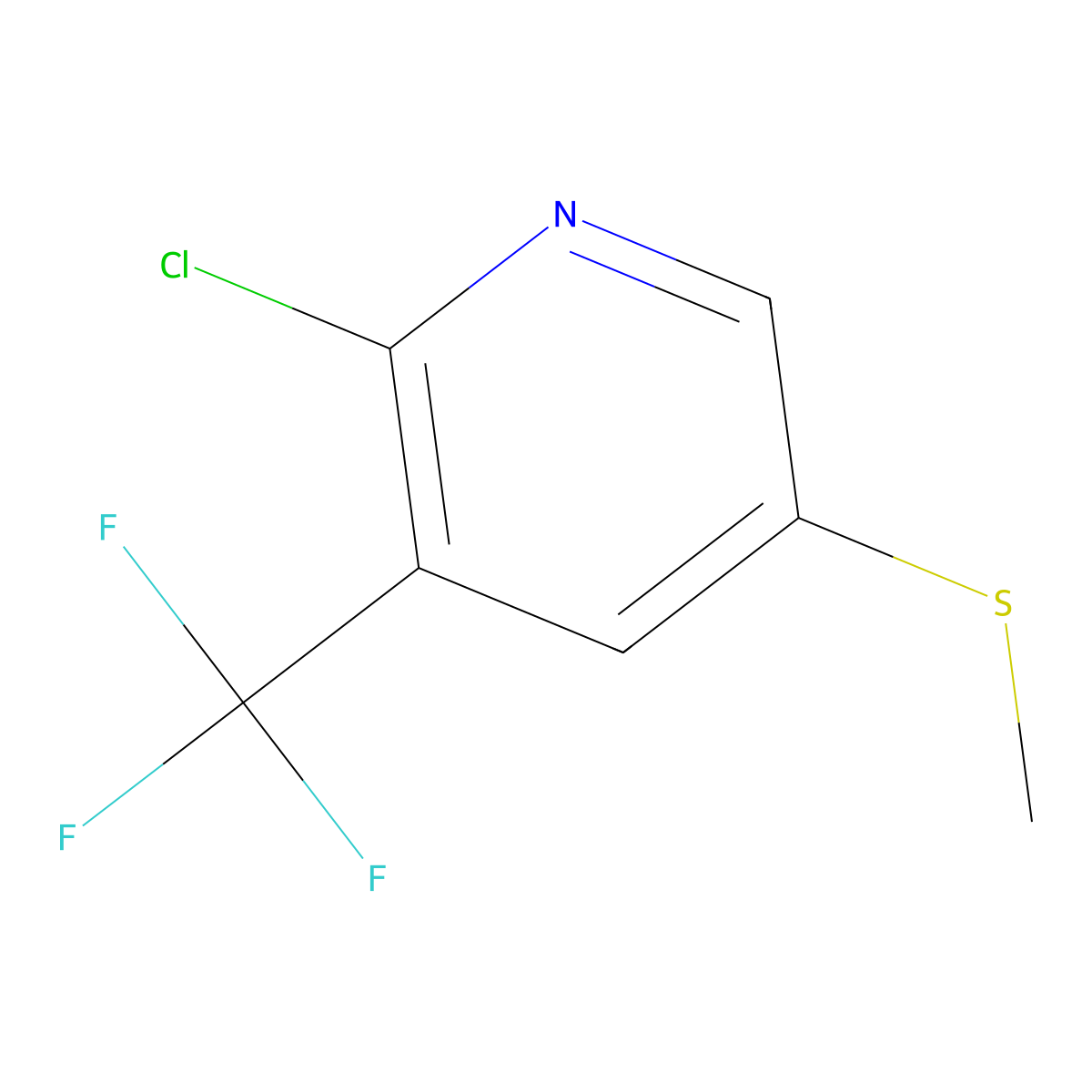 2-Chloro-3-(trifluoromethyl)-5-(methylthio)pyridine molecular structure, CAS 1820650-15-4