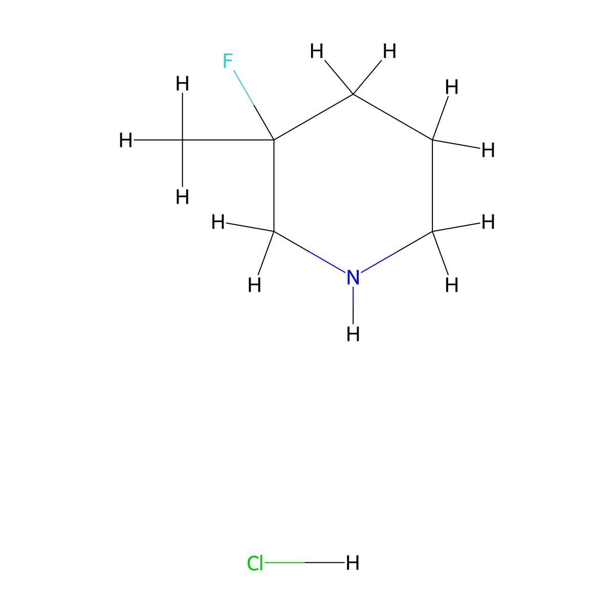 3-Fluoro-3-methylpiperidine hydrochloride molecular structure, CAS 1820650-42-7