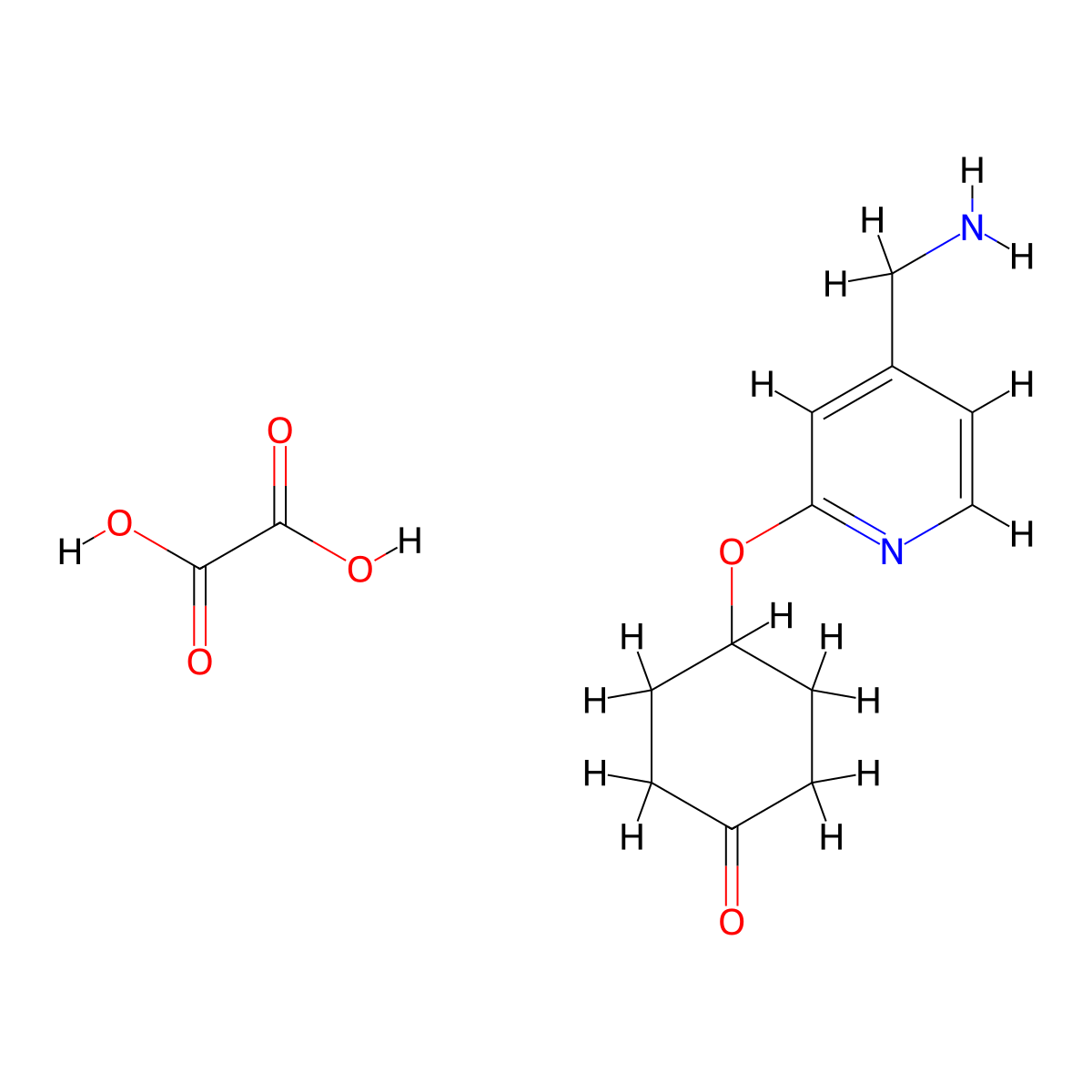 4-((4-(Aminomethyl)pyridin-2-yl)oxy)cyclohexan-1-one oxalate molecular structure, CAS 1820650-61-0