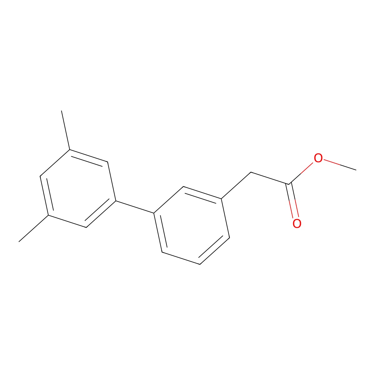 Methyl 2-[3-(3,5-dimethylphenyl)phenyl]acetate molecular structure, CAS 1820650-65-4