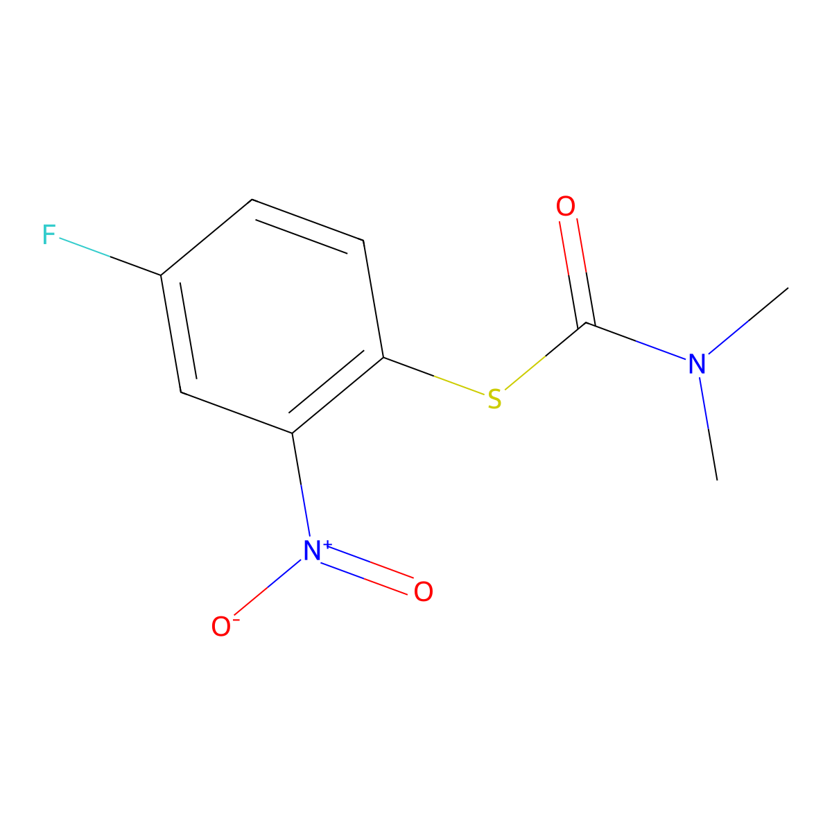 S-(4-Fluoro-2-nitrophenyl) dimethylcarbamothioate molecular structure, CAS 1820650-79-0
