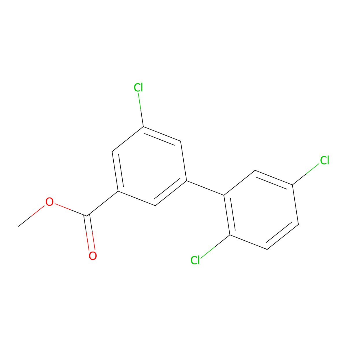 Methyl 3-chloro-5-(2,5-dichlorophenyl)benzoate molecular structure, CAS 1820650-82-5