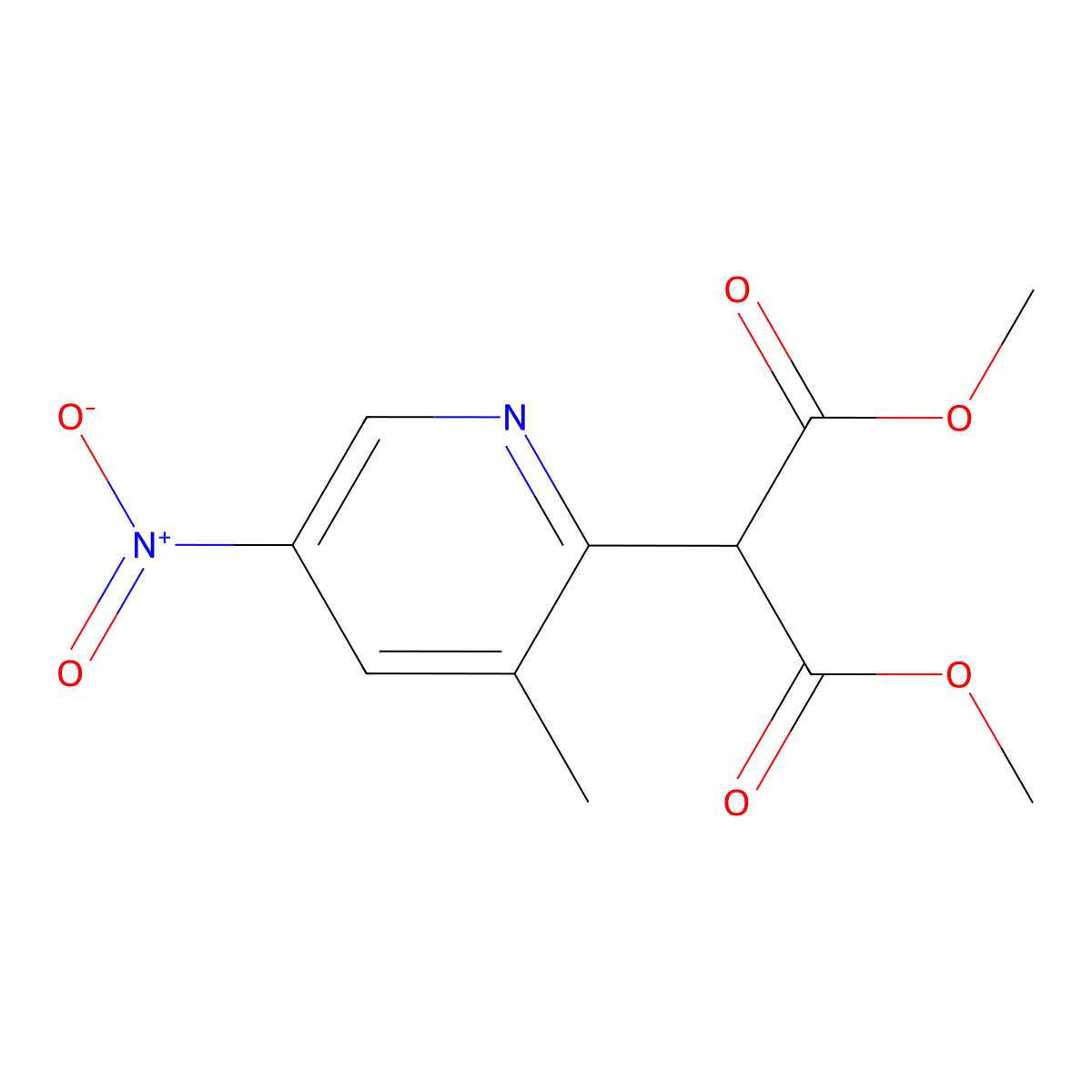 Dimethyl 2-(3-methyl-5-nitropyridin-2-yl)malonate molecular structure, CAS 1820651-14-6