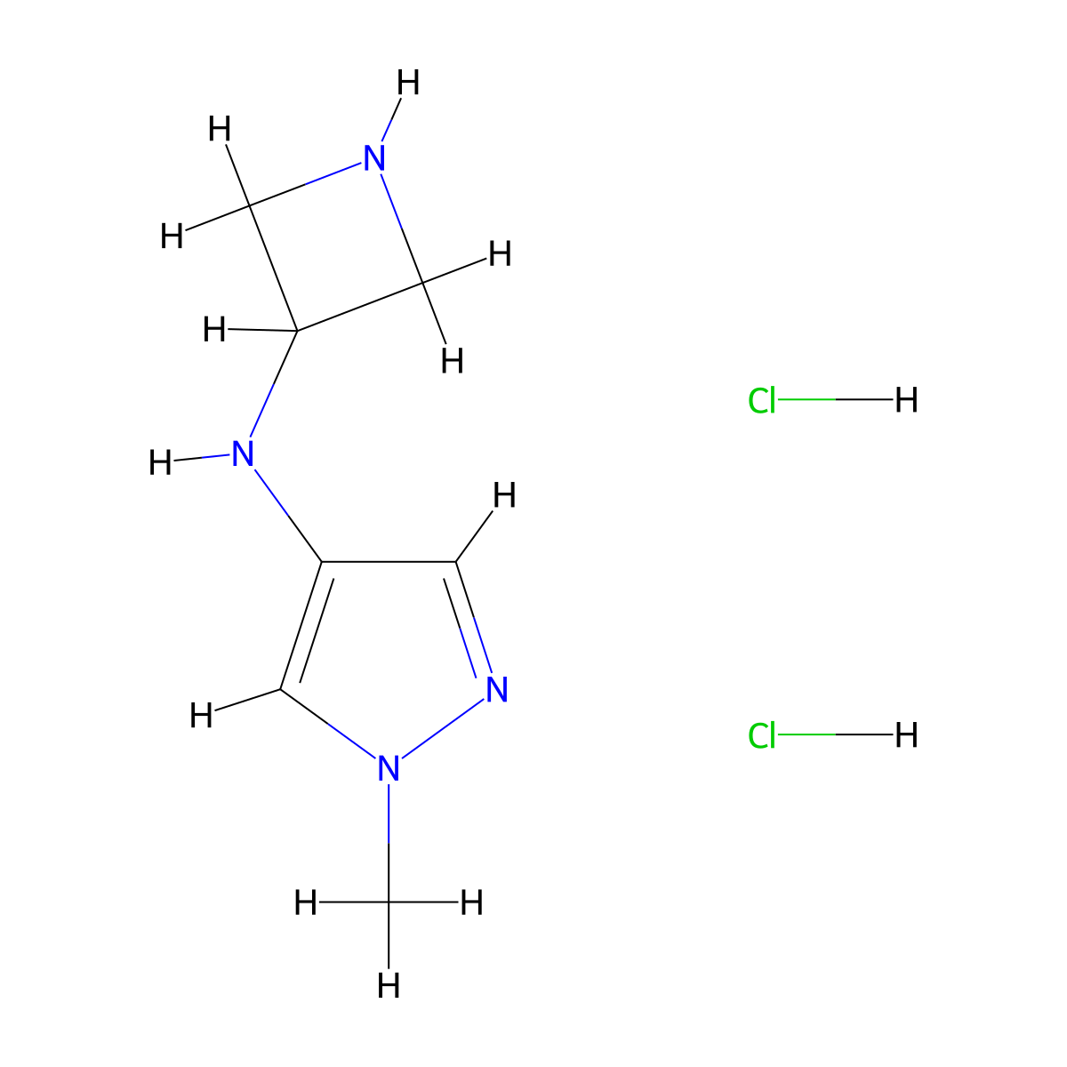 N-(azetidin-3-yl)-1-methyl-1H-pyrazol-4-amine dihydrochloride molecular structure, CAS 1820651-25-9