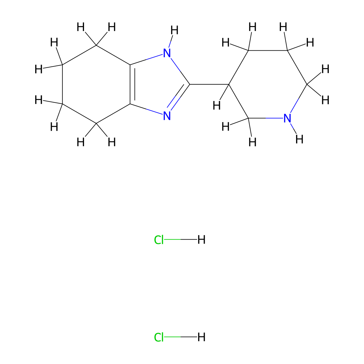 2-(piperidin-3-yl)-4,5,6,7-tetrahydro-1H-benzo[d]imidazole dihydrochloride molecular structure, CAS 1820651-26-0