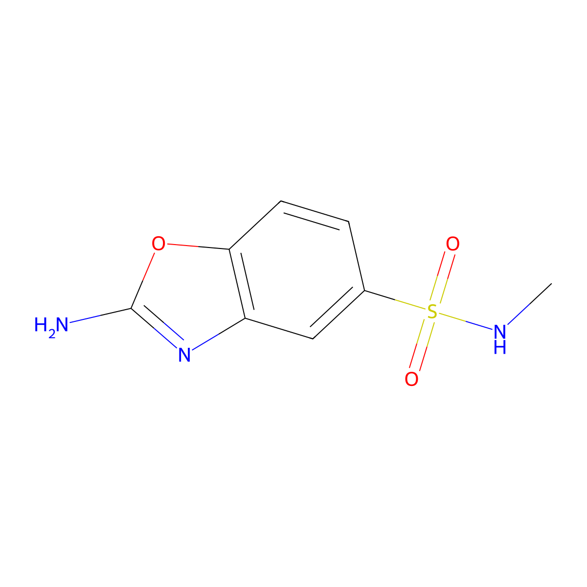 2-Amino-N-methyl-1,3-benzoxazole-5-sulfonamide molecular structure, CAS 1820651-27-1