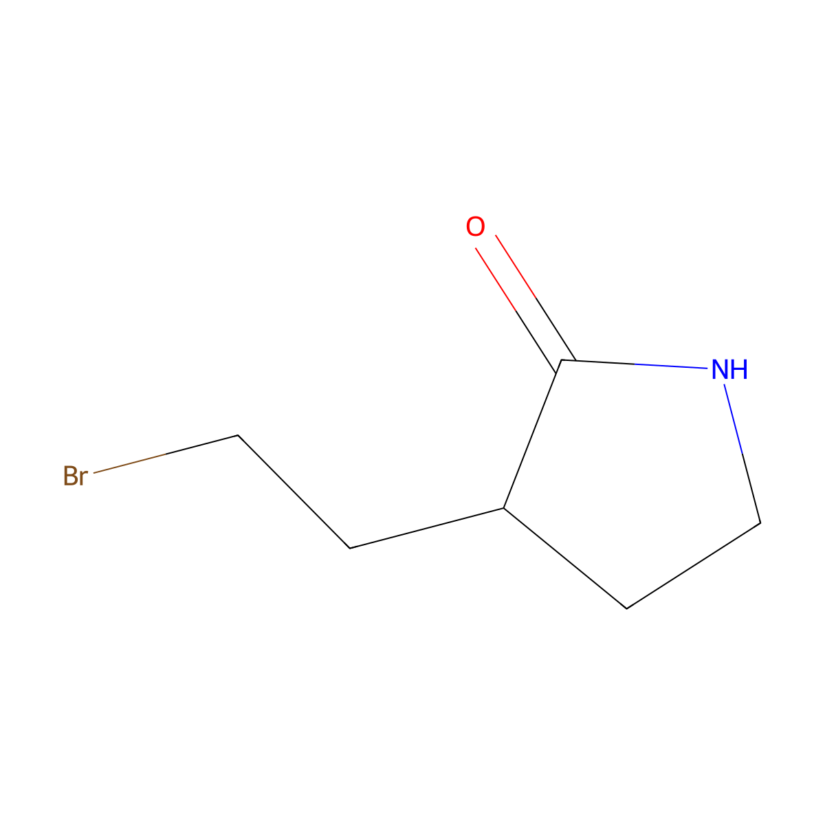 3-(2-Bromoethyl)pyrrolidin-2-one molecular structure, CAS 1820664-66-1