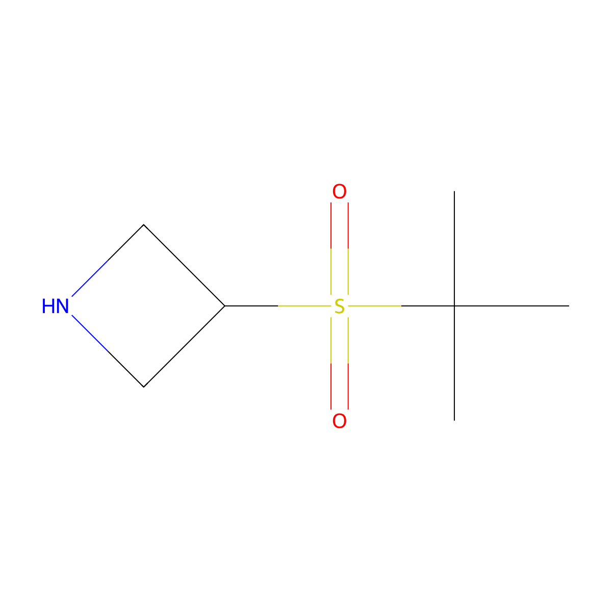 3-(2-Methylpropane-2-sulfonyl)azetidine molecular structure, CAS 1820664-95-6