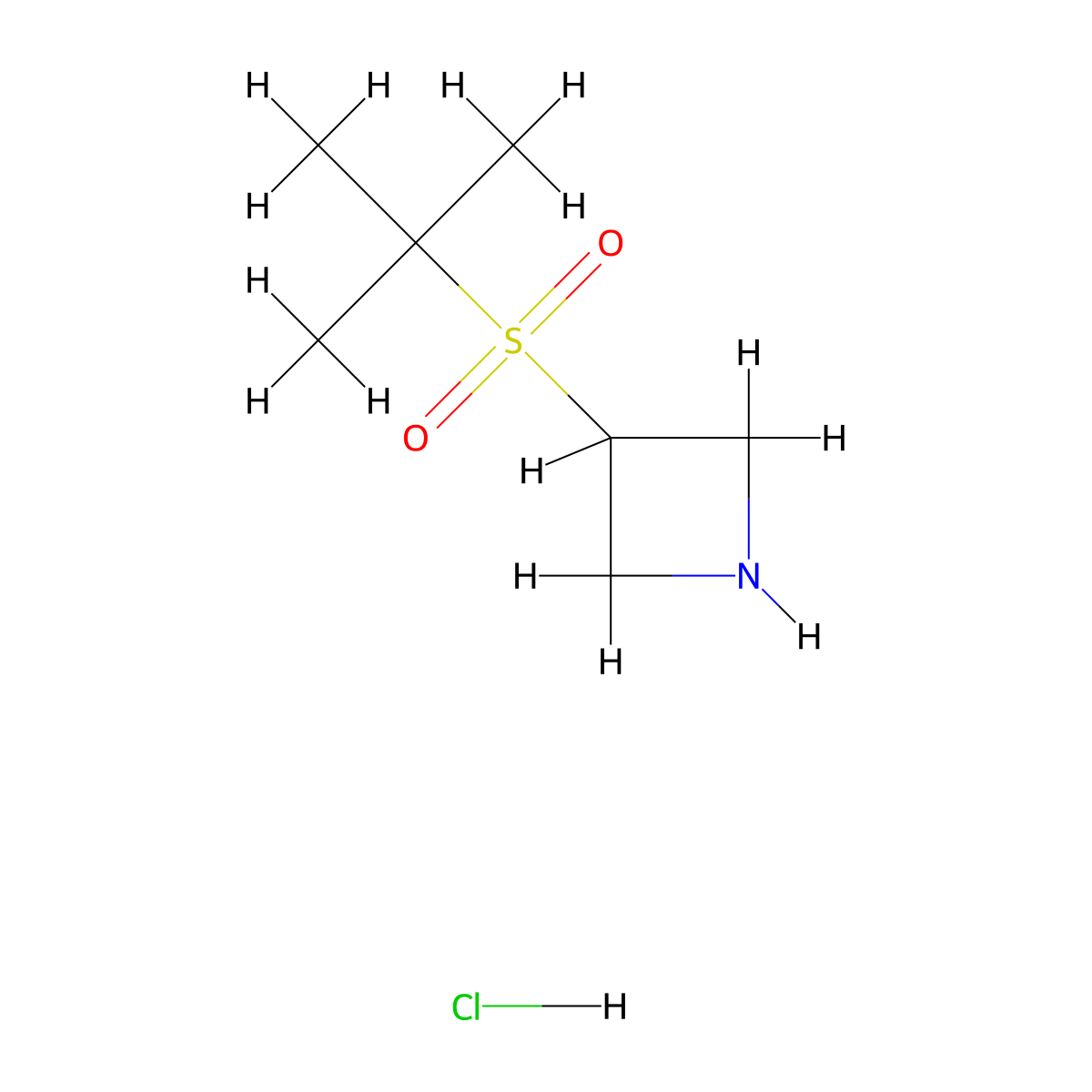3-(tert-Butylsulfonyl)azetidine hydrochloride molecular structure, CAS 1820664-96-7