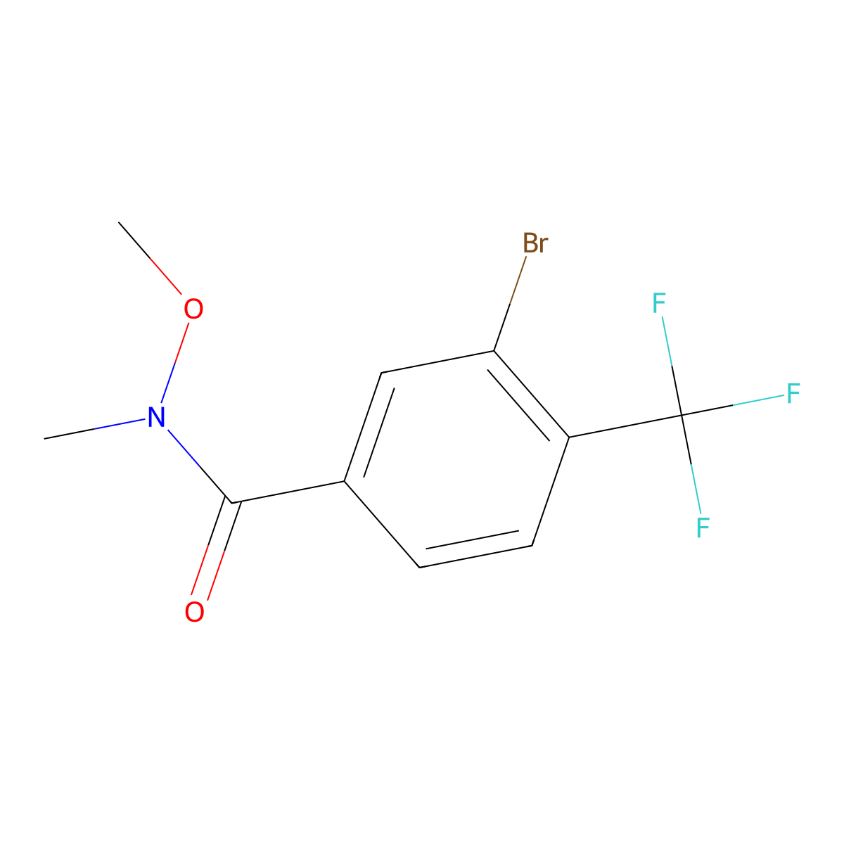 3-Bromo-N-methoxy-N-methyl-4-(trifluoromethyl)benzamide molecular structure, CAS 1820664-98-9