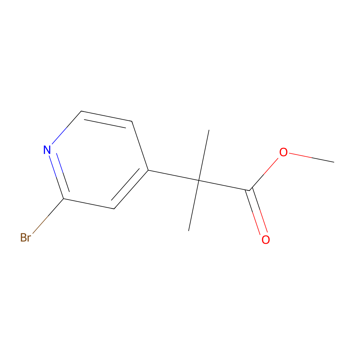 Methyl 2-(2-Bromo-4-pyridyl)-2-methylpropanoate molecular structure, CAS 1820664-99-0