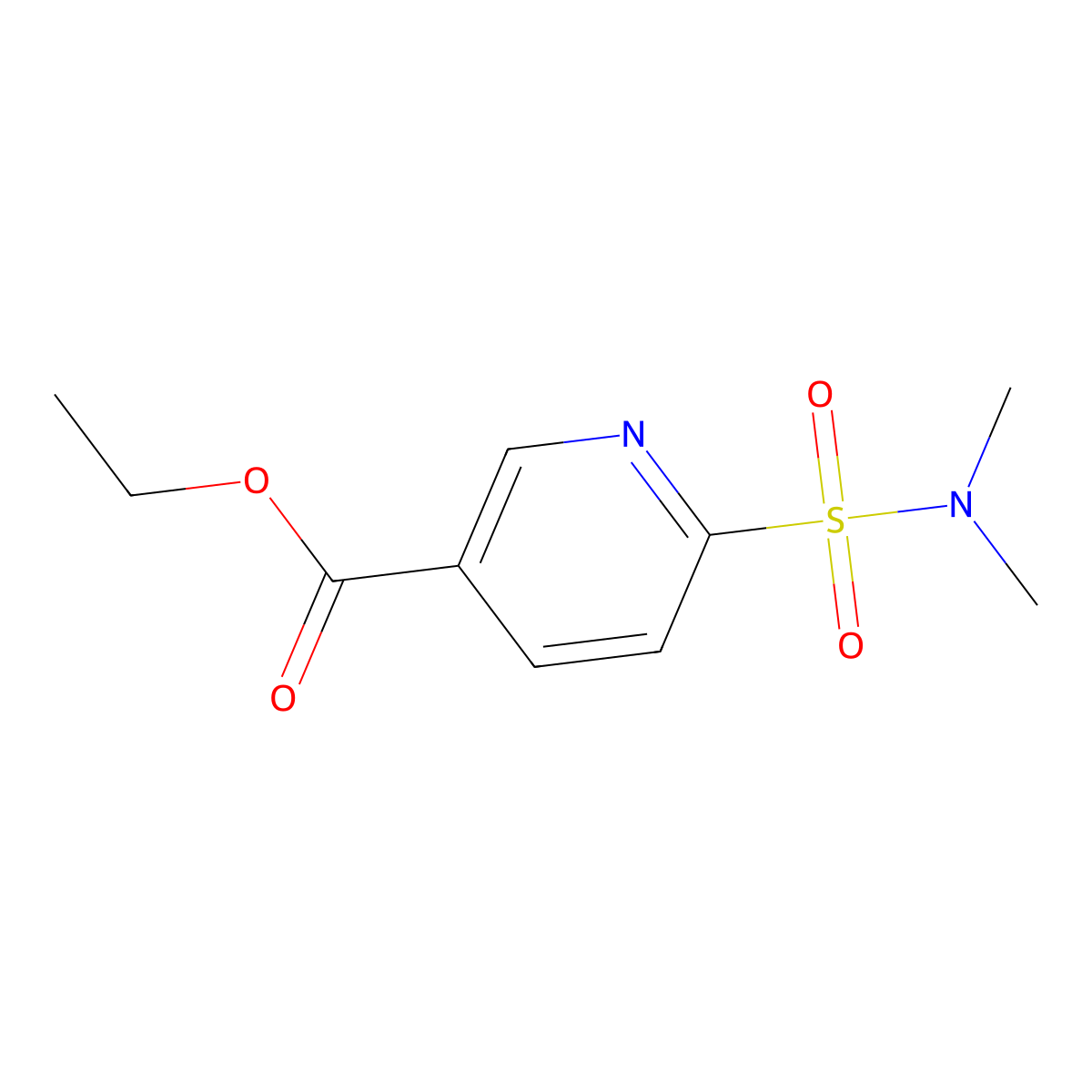 Ethyl 6-(dimethylsulfamoyl)pyridine-3-carboxylate molecular structure, CAS 1820665-22-2