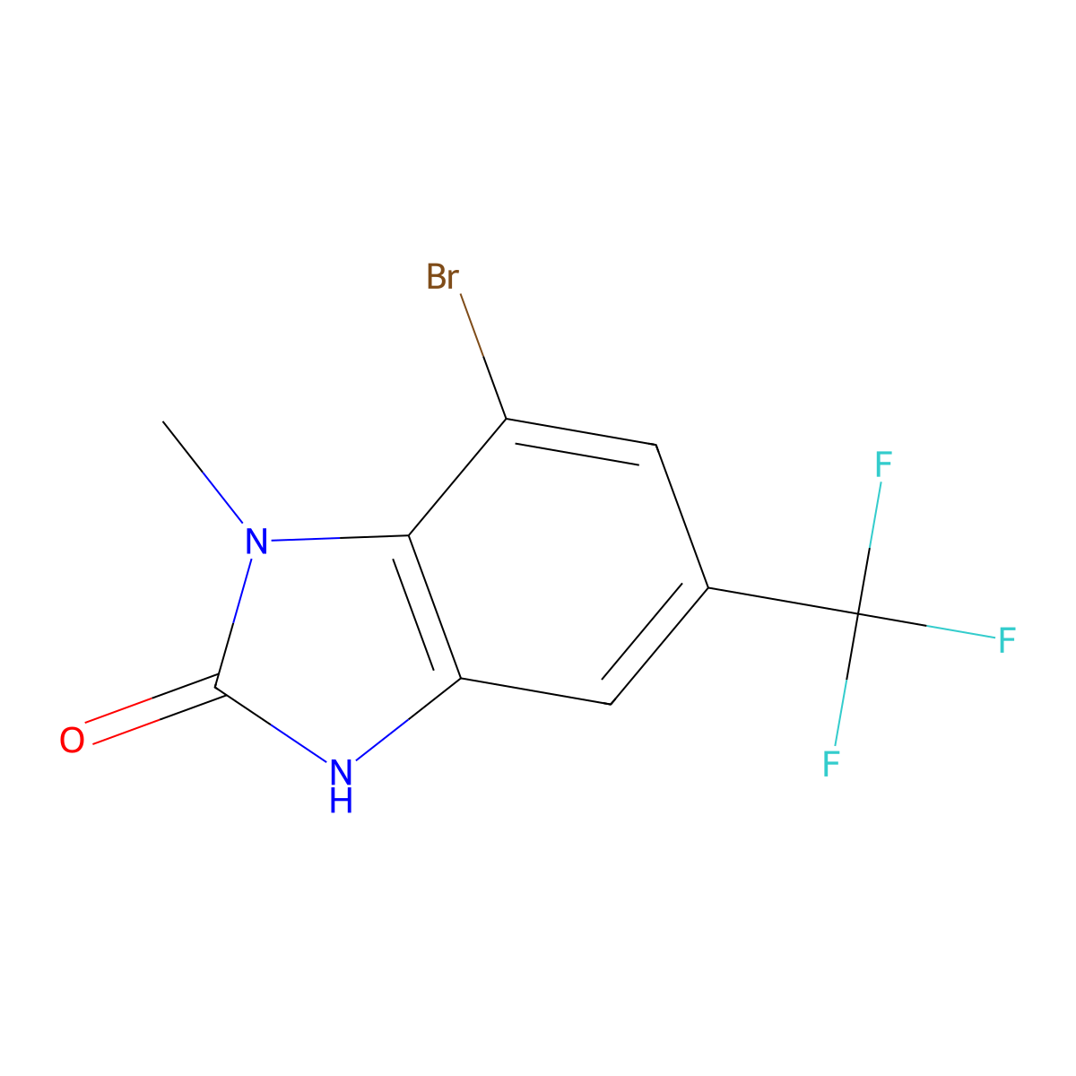 7-Bromo-1-methyl-5-(trifluoromethyl)-1H-benzo[d]imidazol-2(3H)-one molecular structure, CAS 1820665-33-5