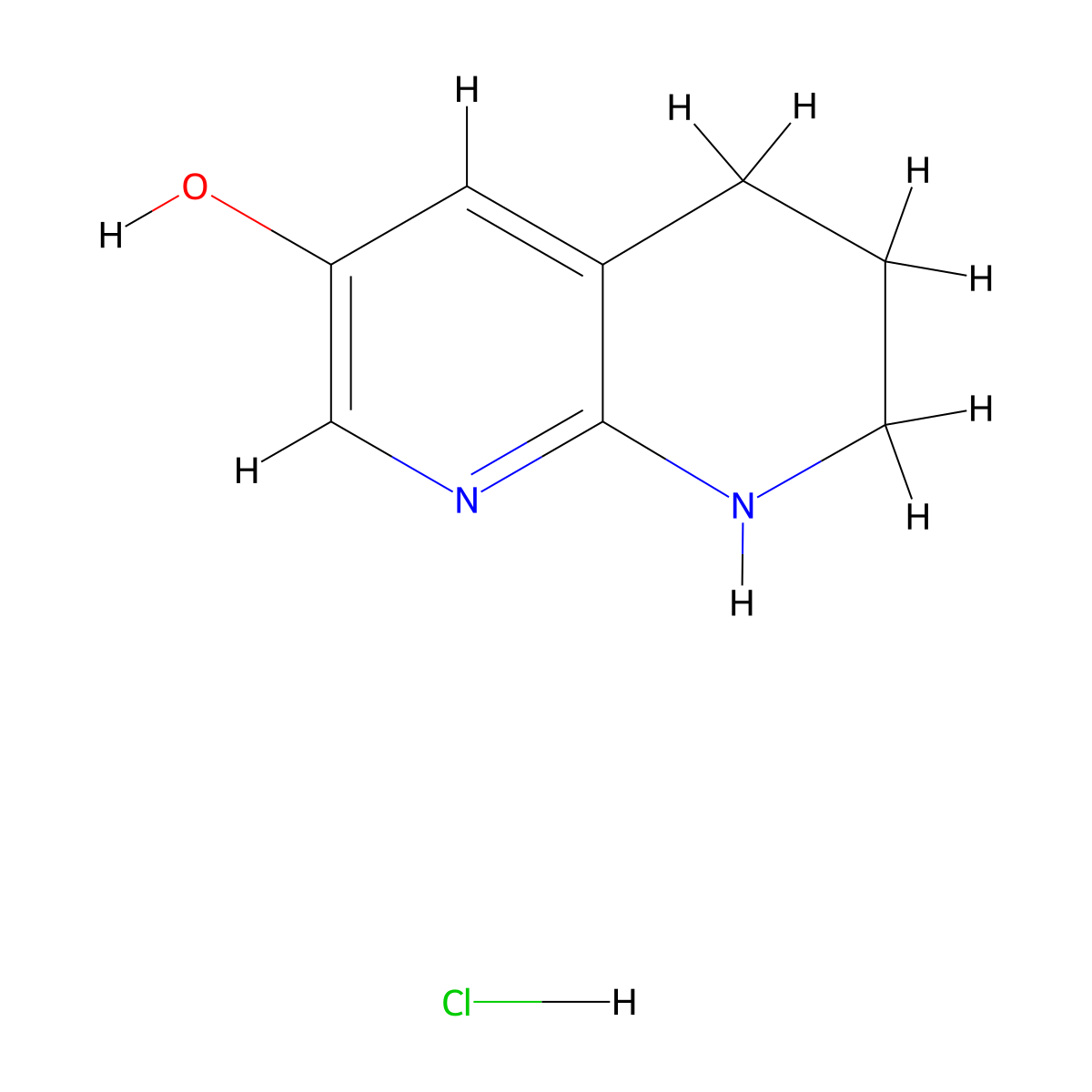 5,6,7,8-Tetrahydro-1,8-naphthyridin-3-ol hydrochloride molecular structure, CAS 1820665-47-1