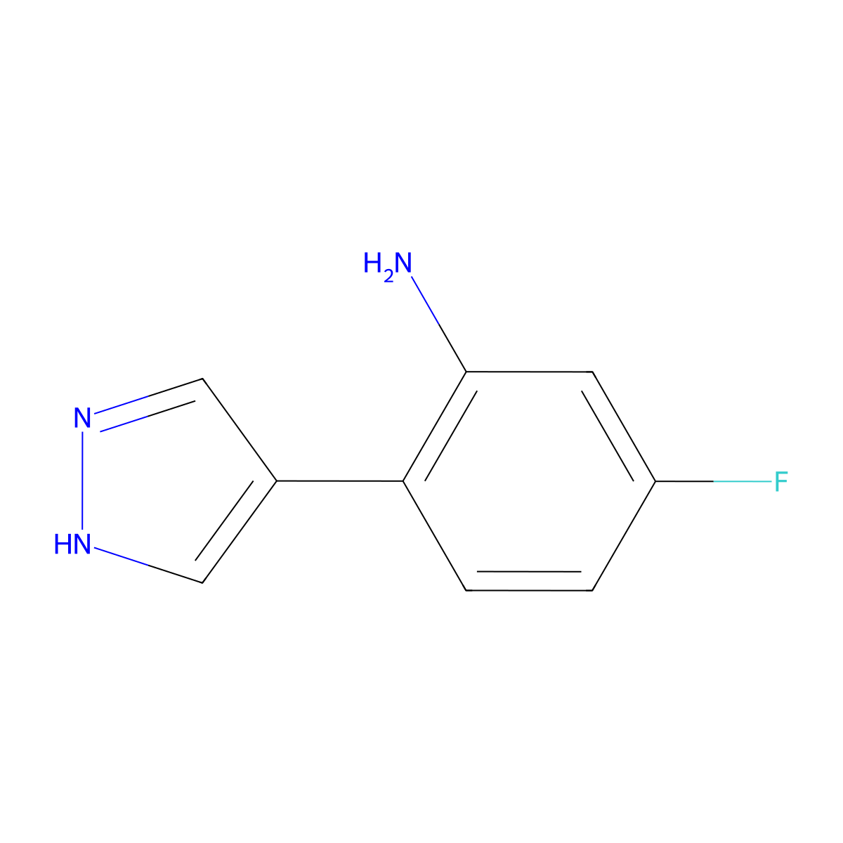 5-Fluoro-2-(1H-pyrazol-4-YL)aniline molecular structure, CAS 1820665-56-2