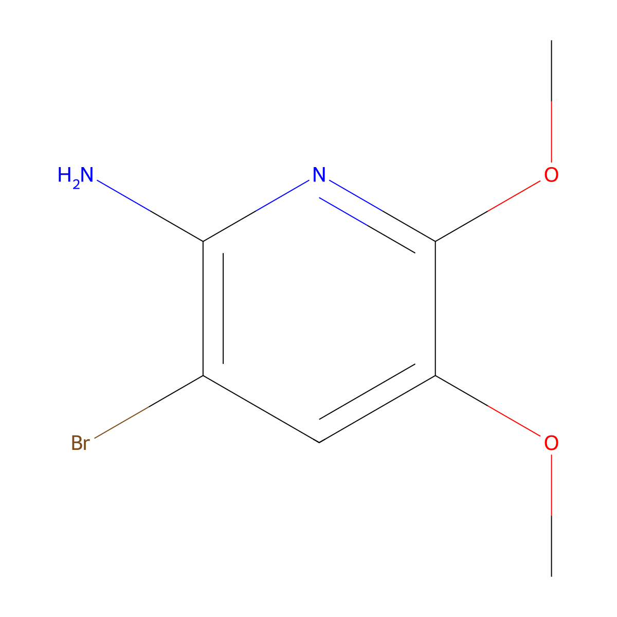 3-Bromo-5,6-dimethoxypyridin-2-amine molecular structure, CAS 1820665-96-0