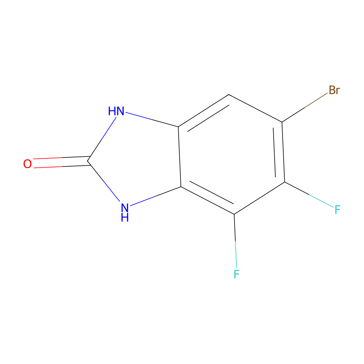 6-Bromo-4,5-difluoro-1H-benzo[d]imidazol-2(3H)-one molecular structure, CAS 1820666-05-4