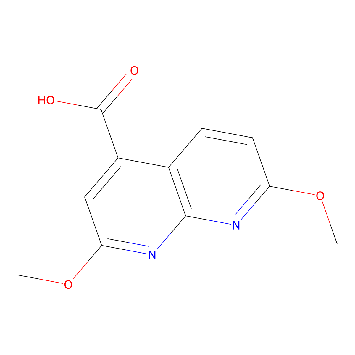 2,7-Dimethoxy-1,8-naphthyridine-4-carboxylic acid molecular structure, CAS 1820666-07-6