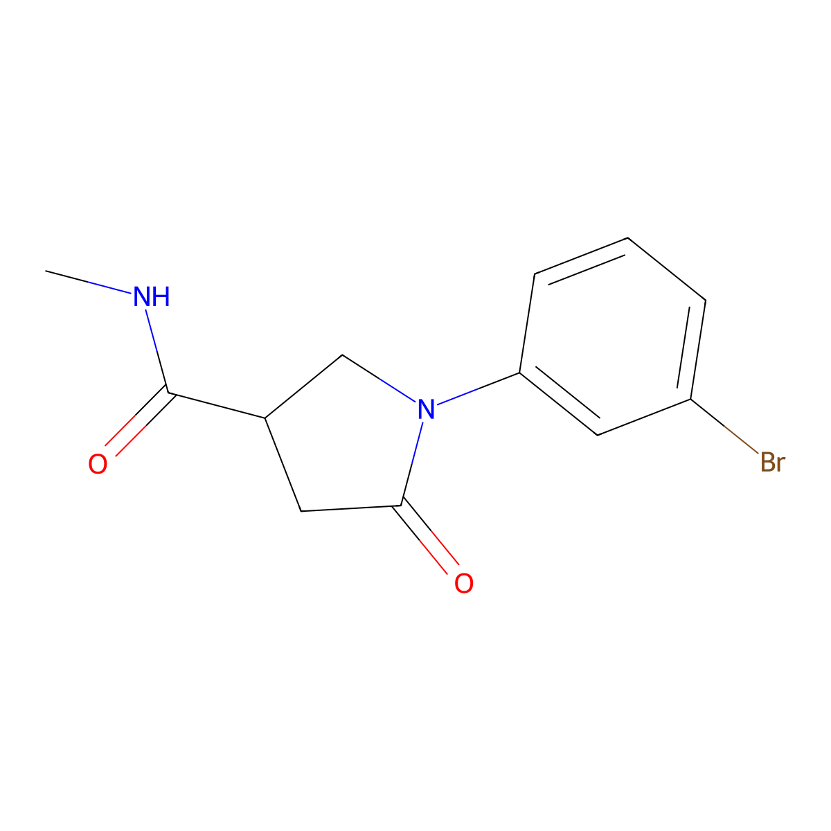 1-(3-Bromophenyl)-N-methyl-5-oxopyrrolidine-3-carboxamide molecular structure, CAS 1820666-21-4