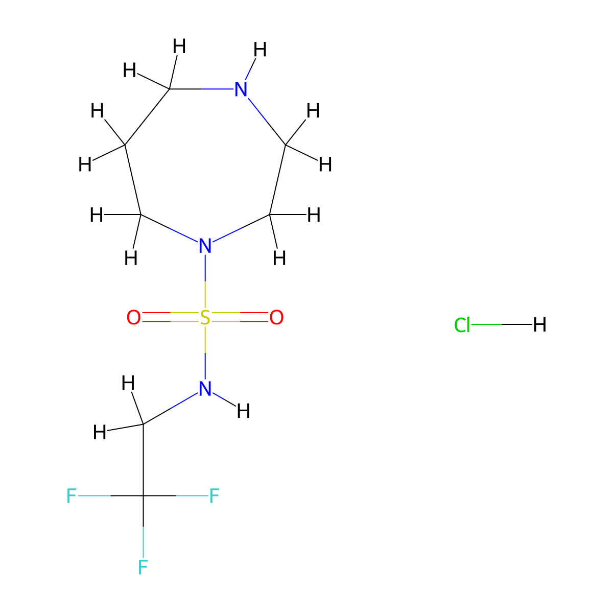 N-(2,2,2-trifluoroethyl)-1,4-diazepane-1-sulfonamide hydrochloride molecular structure, CAS 1820666-22-5