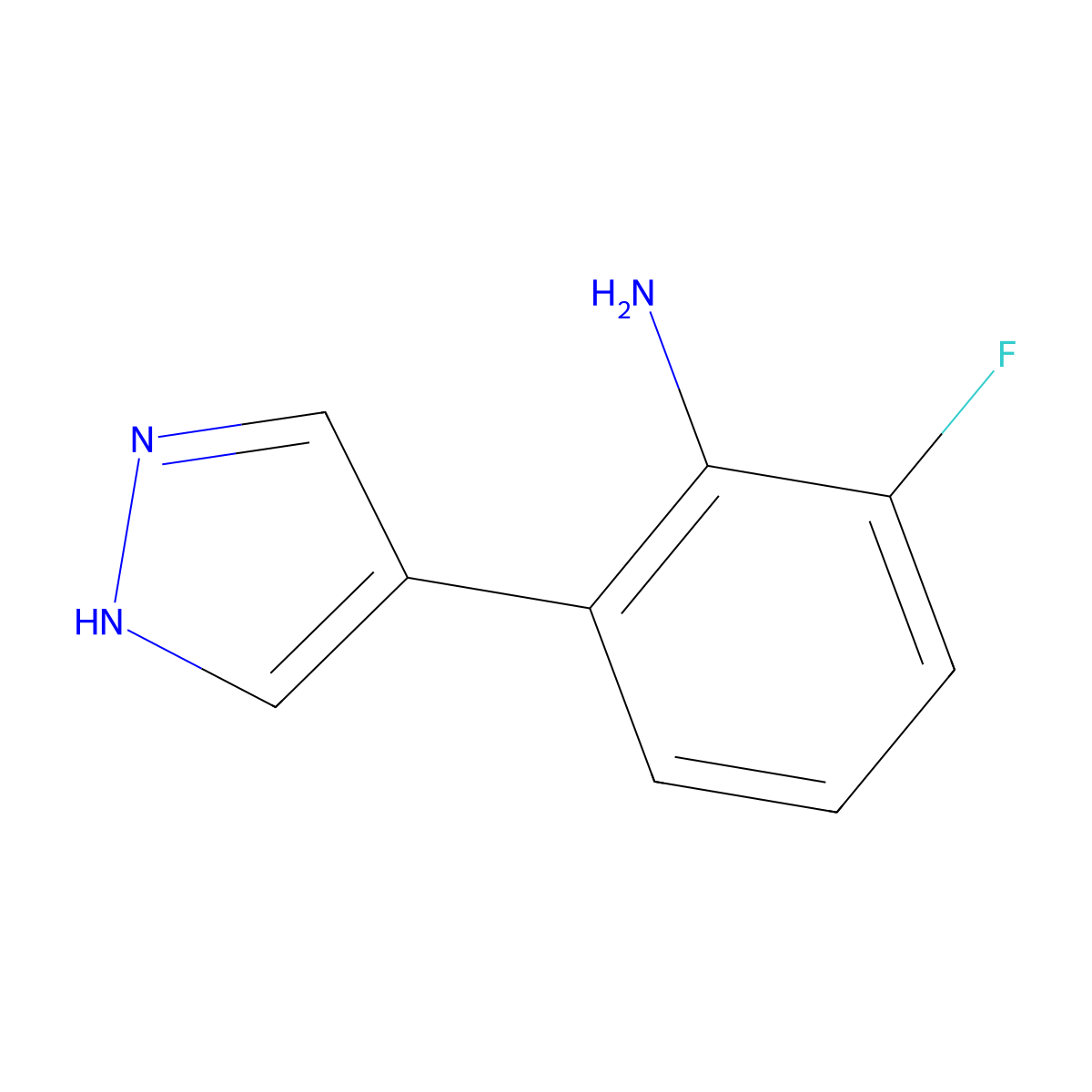 2-Fluoro-6-(1H-pyrazol-4-YL)aniline molecular structure, CAS 1820666-38-3