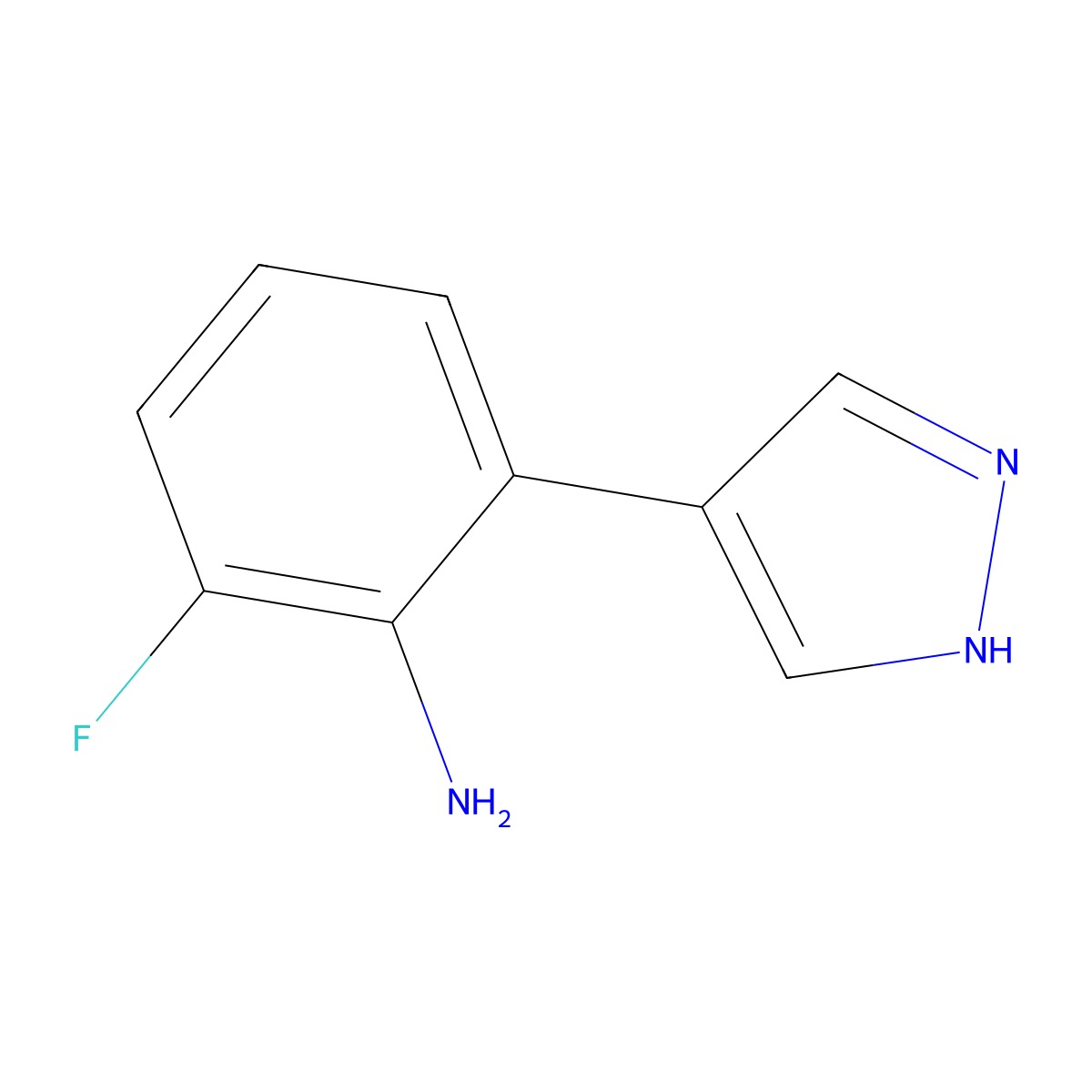 2-Fluoro-6-(1H-pyrazol-4-YL)aniline molecular structure, CAS 1820666-38-3