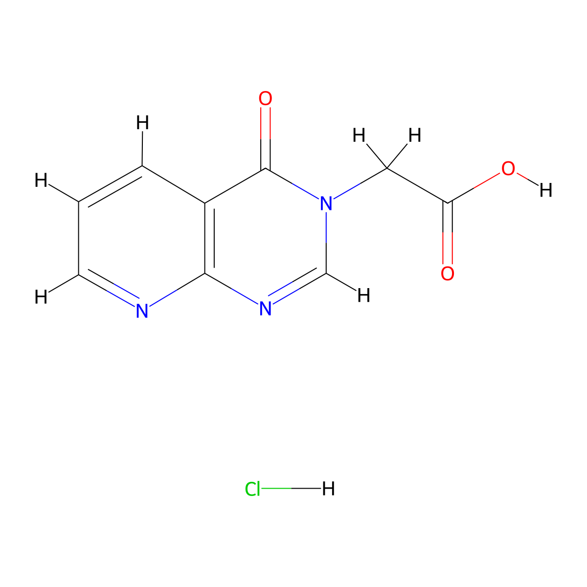 2-(4-oxopyrido[2,3-d]pyrimidin-3(4H)-yl)acetic acid hydrochloride molecular structure, CAS 1820666-53-2