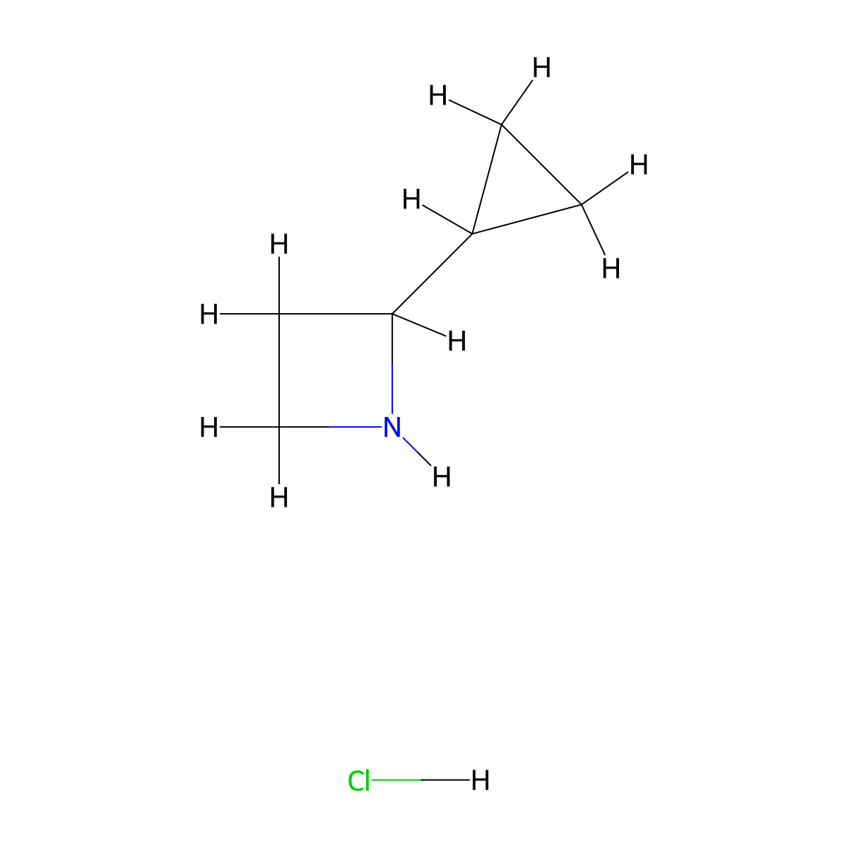 2-Cyclopropylazetidine hydrochloride molecular structure, CAS 1820666-70-3