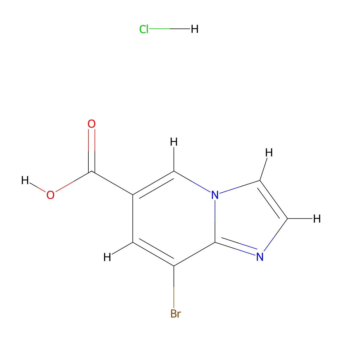 8-Bromoimidazo[1,2-a]pyridine-6-carboxylic acid hydrochloride molecular structure, CAS 1820666-77-0