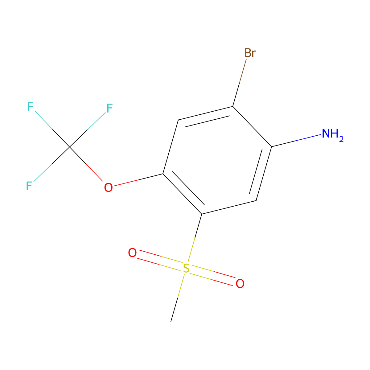 2-Bromo-5-(methylsulfonyl)-4-(trifluoromethoxy)aniline molecular structure, CAS 1820666-84-9
