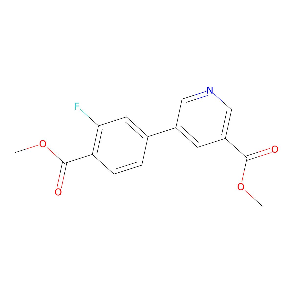 Methyl 5-[3-fluoro-4-(methoxycarbonyl)phenyl]pyridine-3-carboxylate molecular structure, CAS 1820666-85-0