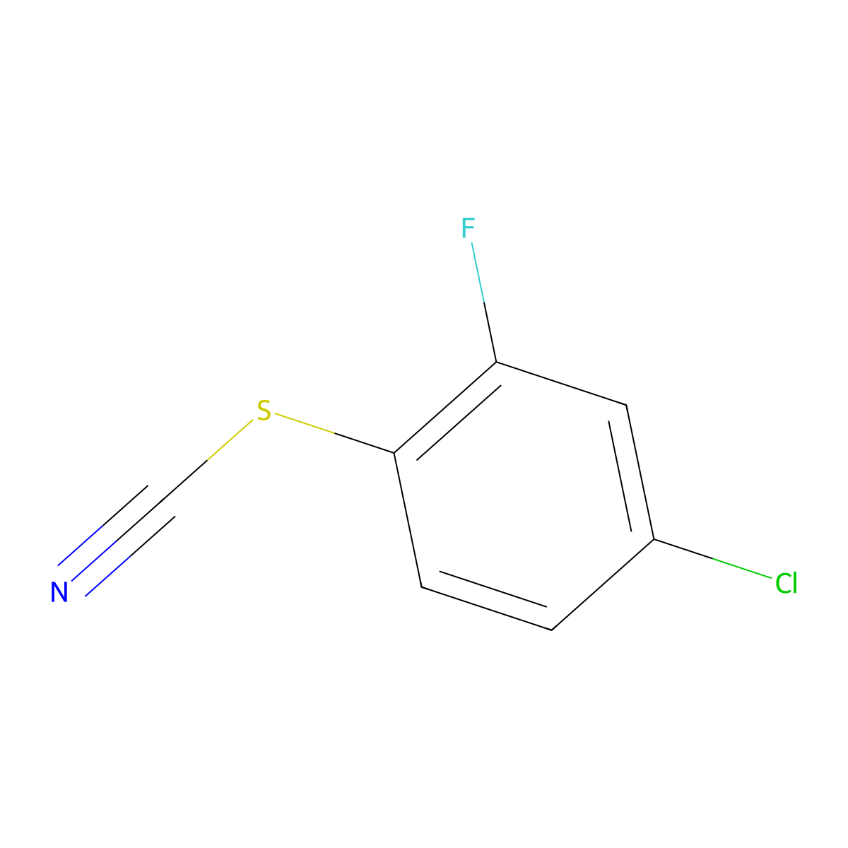 4-Chloro-2-fluorophenylthiocyanate molecular structure, CAS 1820666-86-1