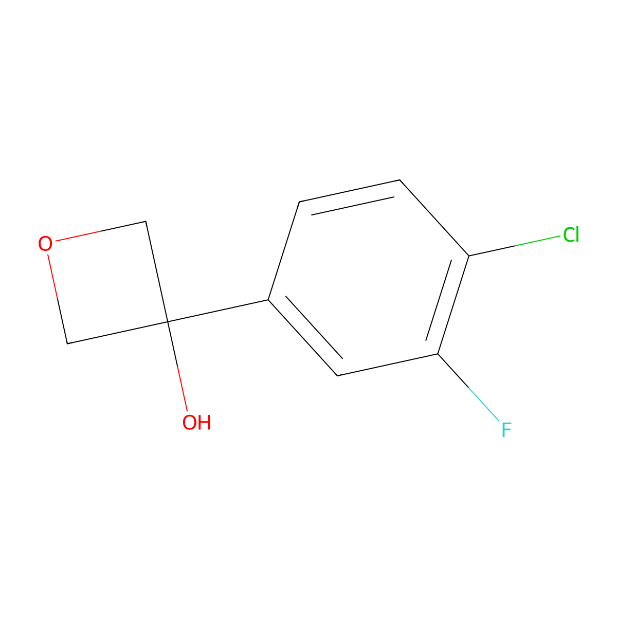 3-(4-Chloro-3-fluorophenyl)-3-oxetanol molecular structure, CAS 1820670-33-4