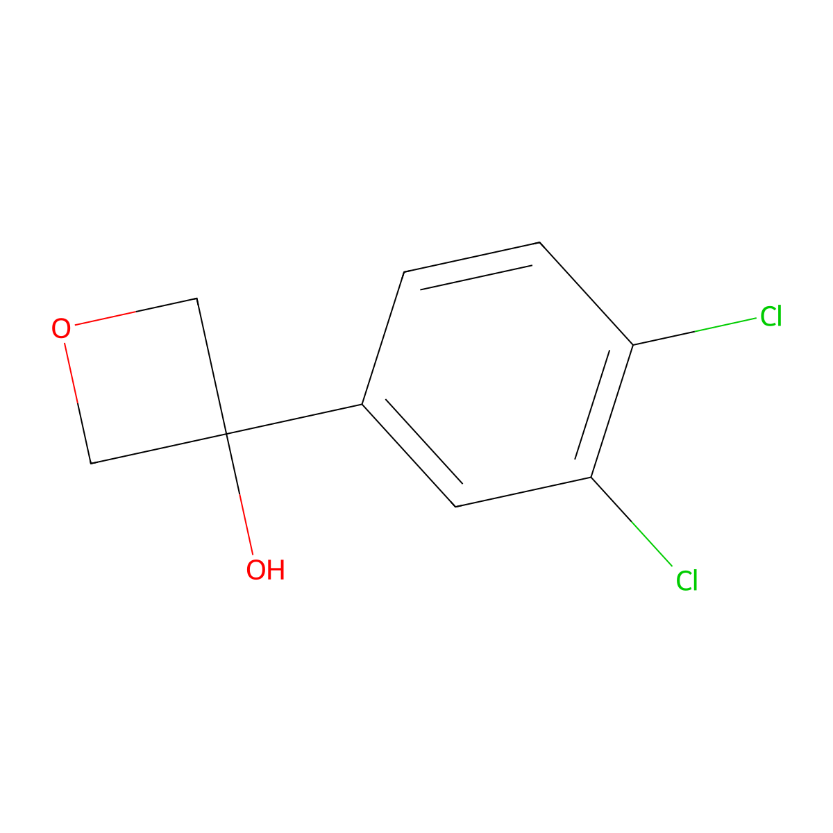 3-(3,4-Dichlorophenyl)-3-oxetanol molecular structure, CAS 1820670-35-6