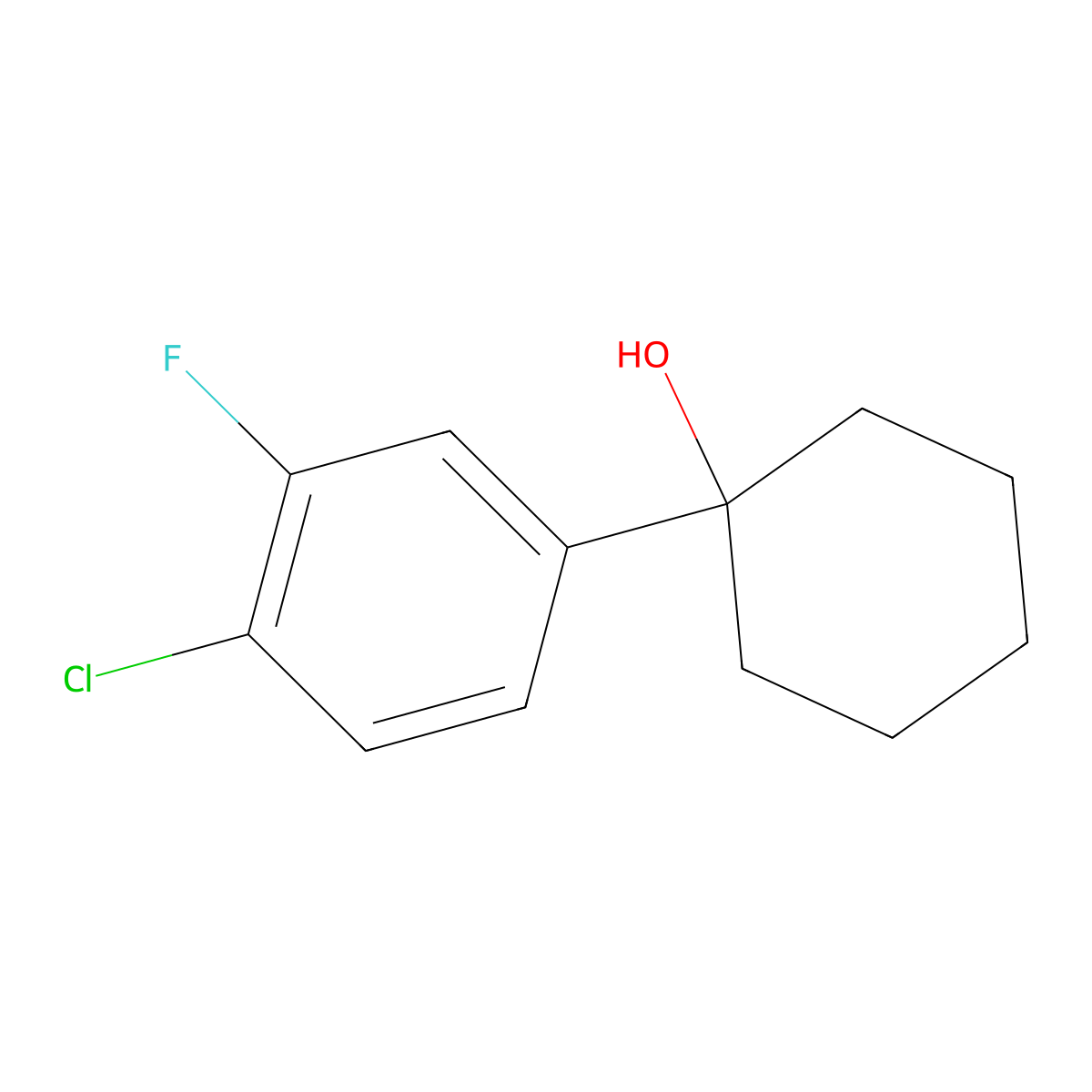 1-(4-Chloro-3-fluorophenyl)cyclohexanol molecular structure, CAS 1820670-93-6