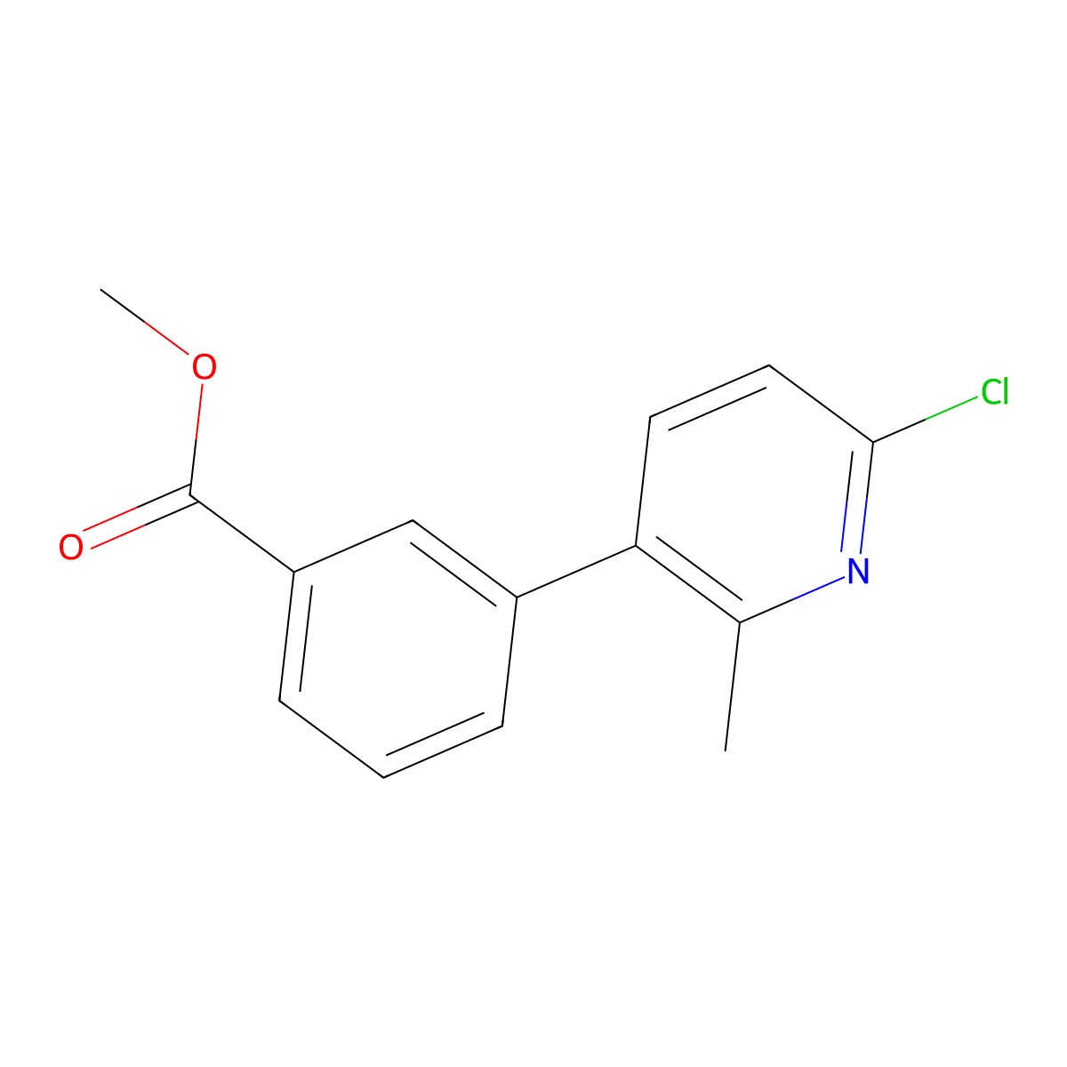 Methyl 3-(6-chloro-2-methylpyridin-3-YL)benzoate molecular structure, CAS 1820673-37-7