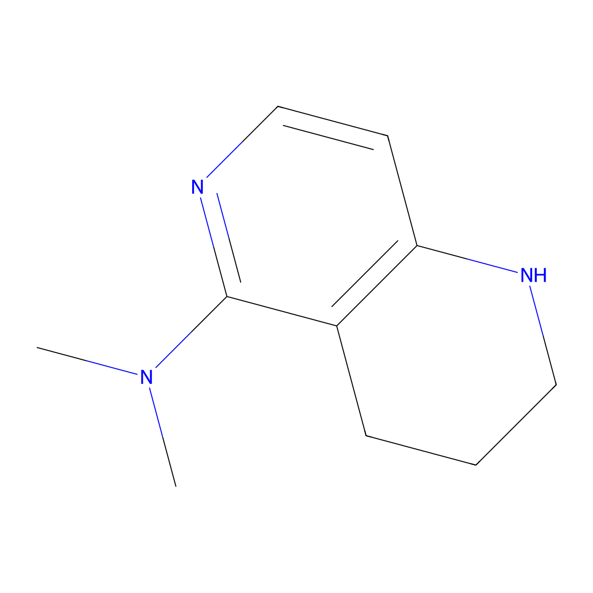 N,N-dimethyl-1,2,3,4-tetrahydro-1,6-naphthyridin-5-amine molecular structure, CAS 1820673-39-9