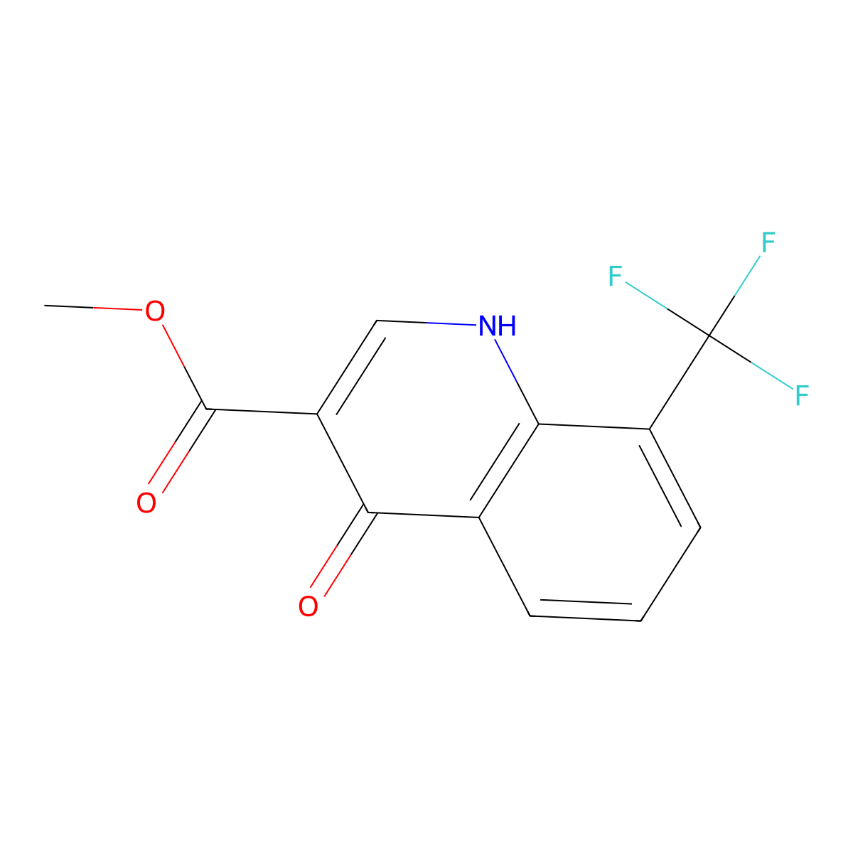 Methyl 4-hydroxy-8-(trifluoromethyl)quinoline-3-carboxylate molecular structure, CAS 1820673-41-3