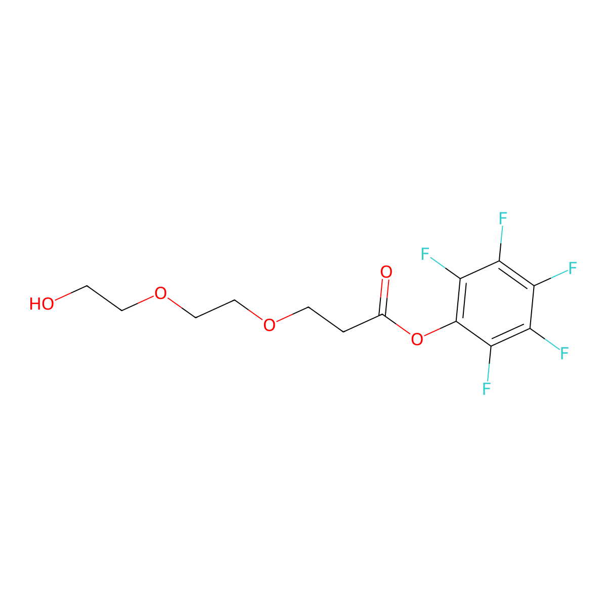 Hydroxy-PEG2-PFP ester molecular structure, CAS 1820673-42-4