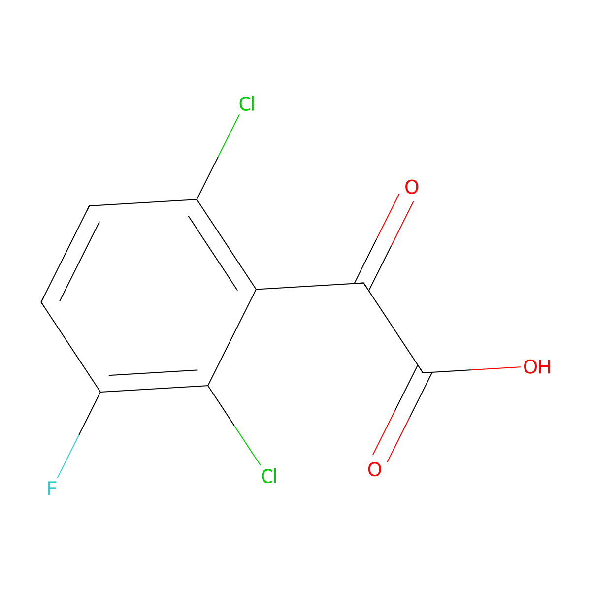 2-(2,6-Dichloro-3-fluorophenyl)-2-oxoacetic acid molecular structure, CAS 1820673-56-0