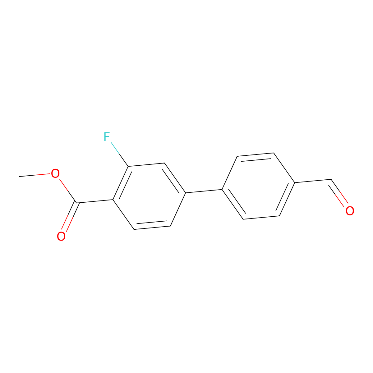 Methyl 2-fluoro-4-(4-formylphenyl)benzoate molecular structure, CAS 1820673-58-2