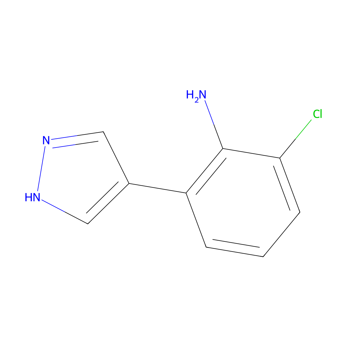 2-Chloro-6-(1H-pyrazol-4-YL)aniline molecular structure, CAS 1820673-71-9