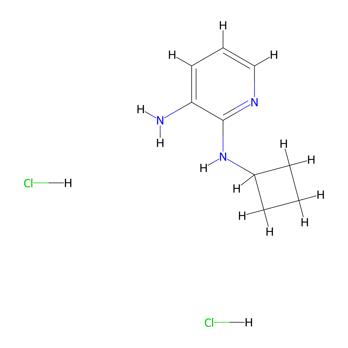 N2-cyclobutylpyridine-2,3-diamine dihydrochloride molecular structure, CAS 1820673-75-3