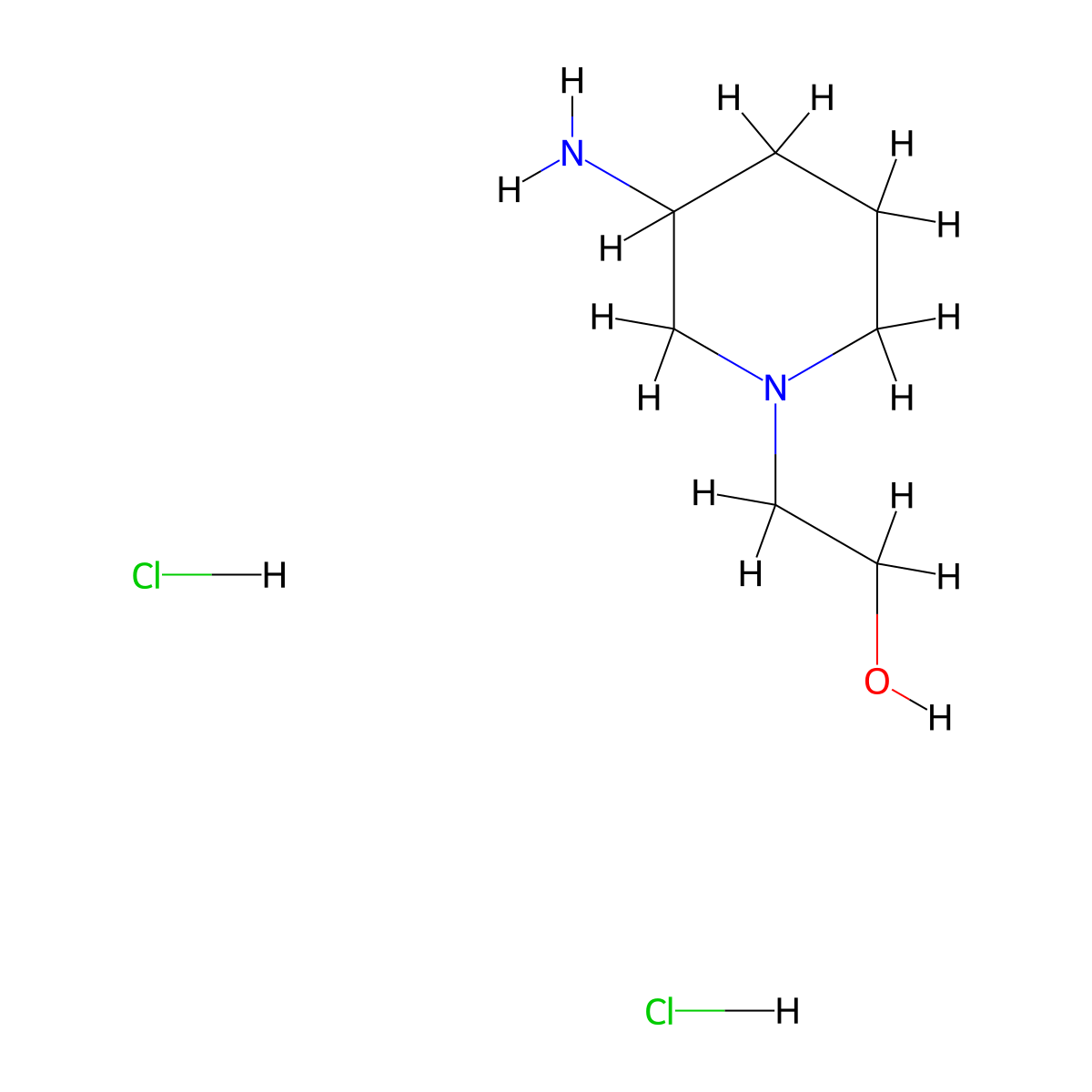 2-(3-Aminopiperidin-1-yl)ethan-1-ol dihydrochloride molecular structure, CAS 1820673-85-5