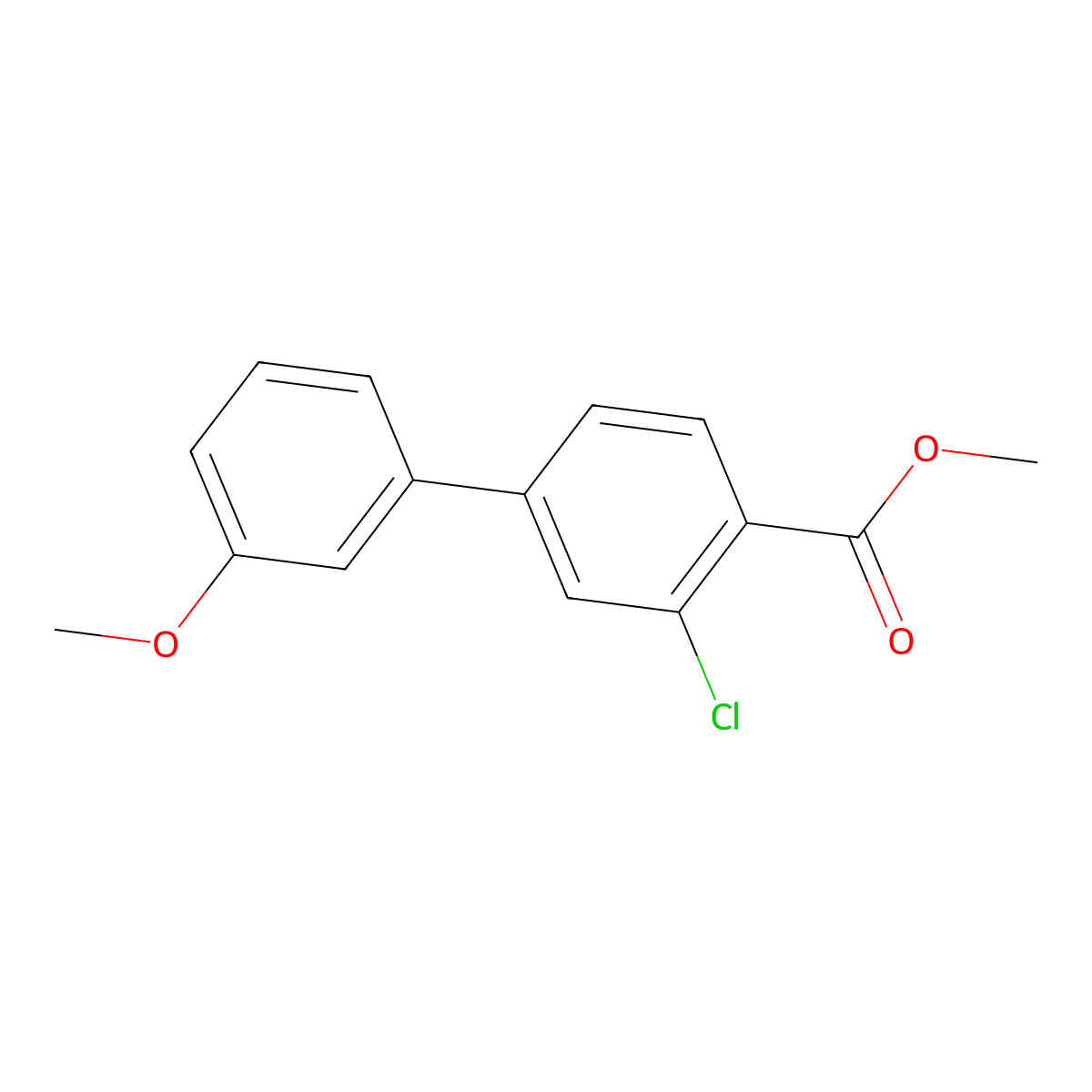 Methyl 2-chloro-4-(3-methoxyphenyl)benzoate molecular structure, CAS 1820673-89-9