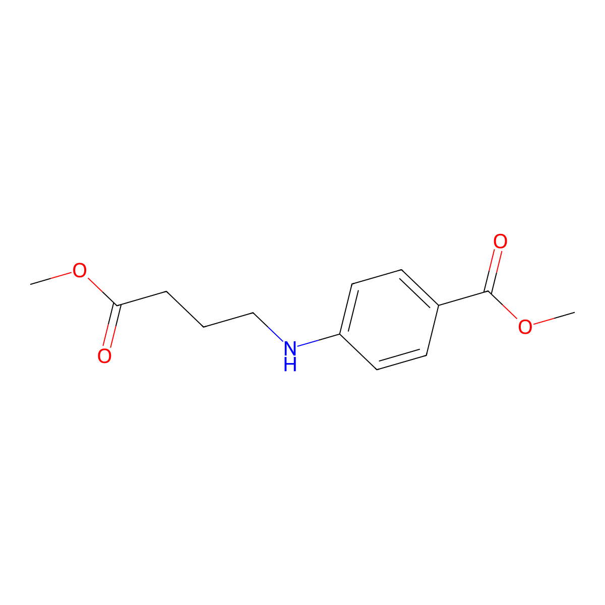 Methyl 4-[(4-methoxy-4-oxobutyl)amino]benzoate molecular structure, CAS 1820673-98-0