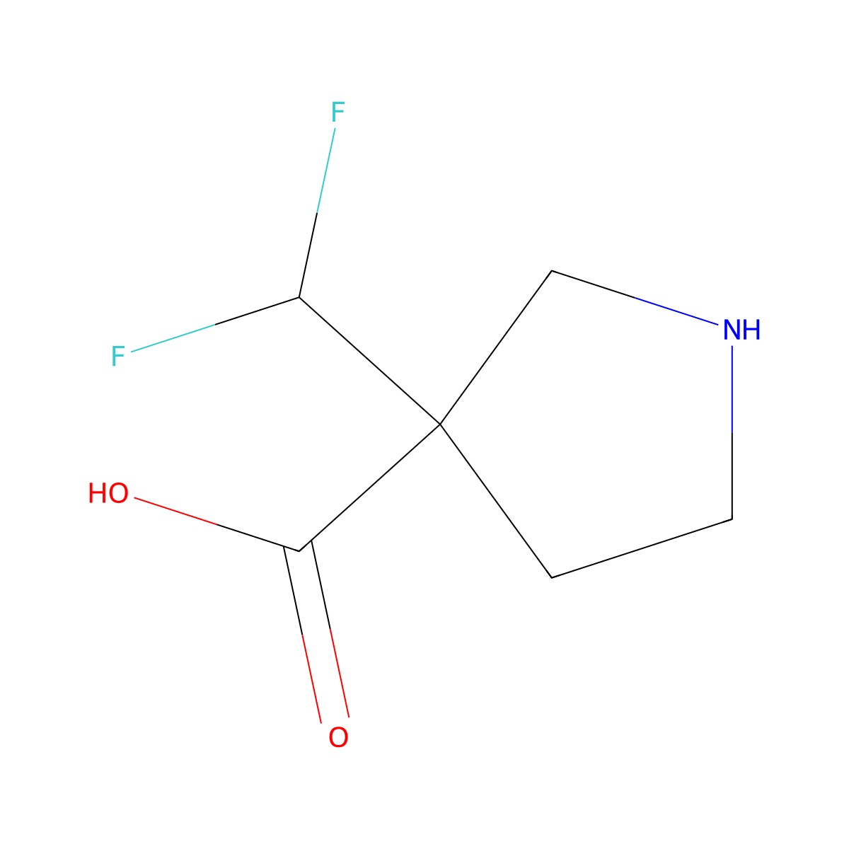 3-(Difluoromethyl)pyrrolidine-3-carboxylic acid molecular structure, CAS 1820674-05-2