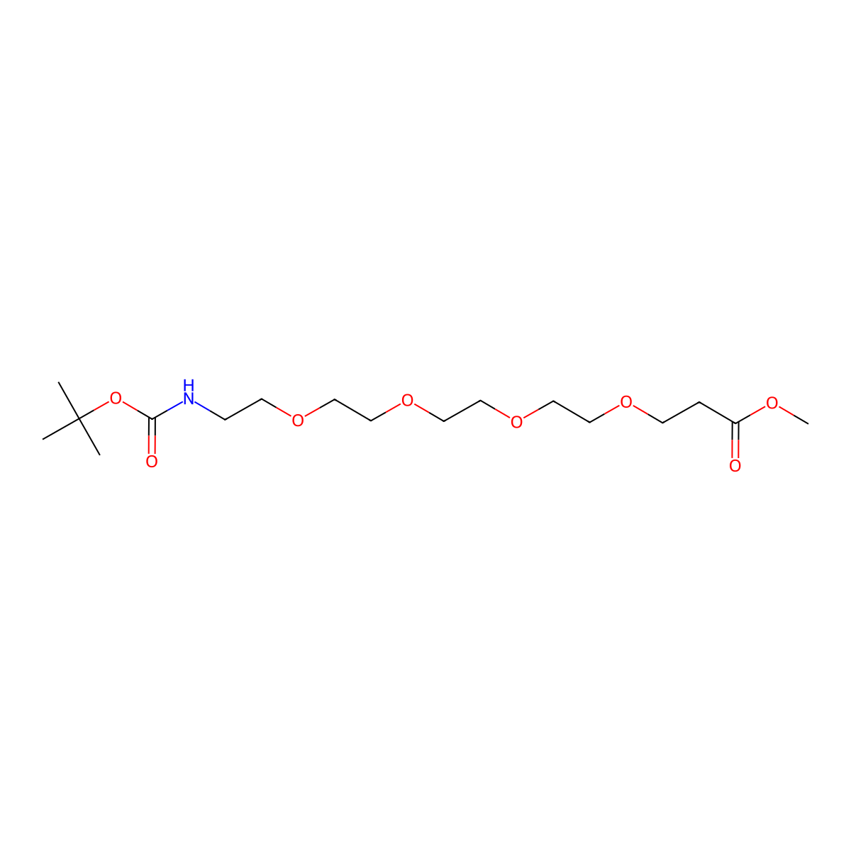 Methyl 1-{[(tert-butoxy)carbonyl]amino}-3,6,9,12-tetraoxapentadecan-15-oate molecular structure, CAS 1820674-09-6